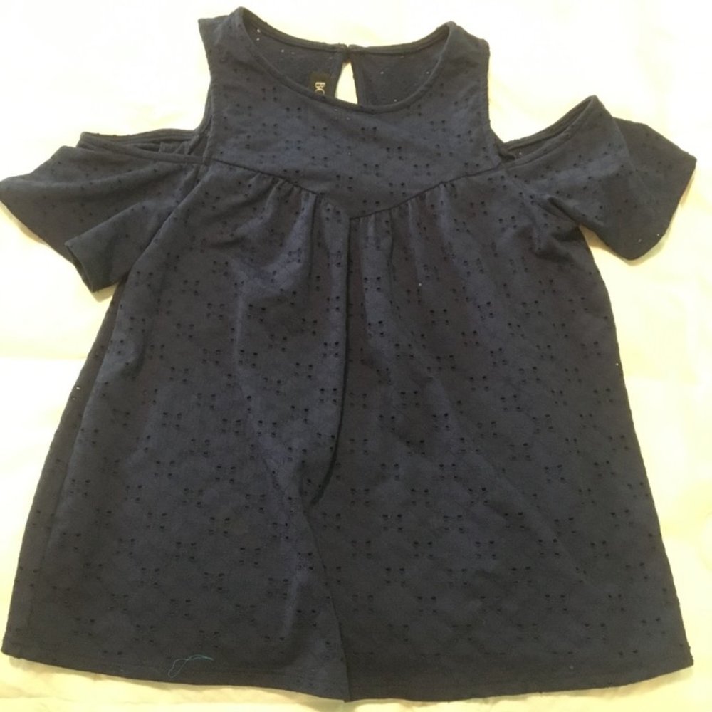 BCX Navy Shoulderless Blouse
